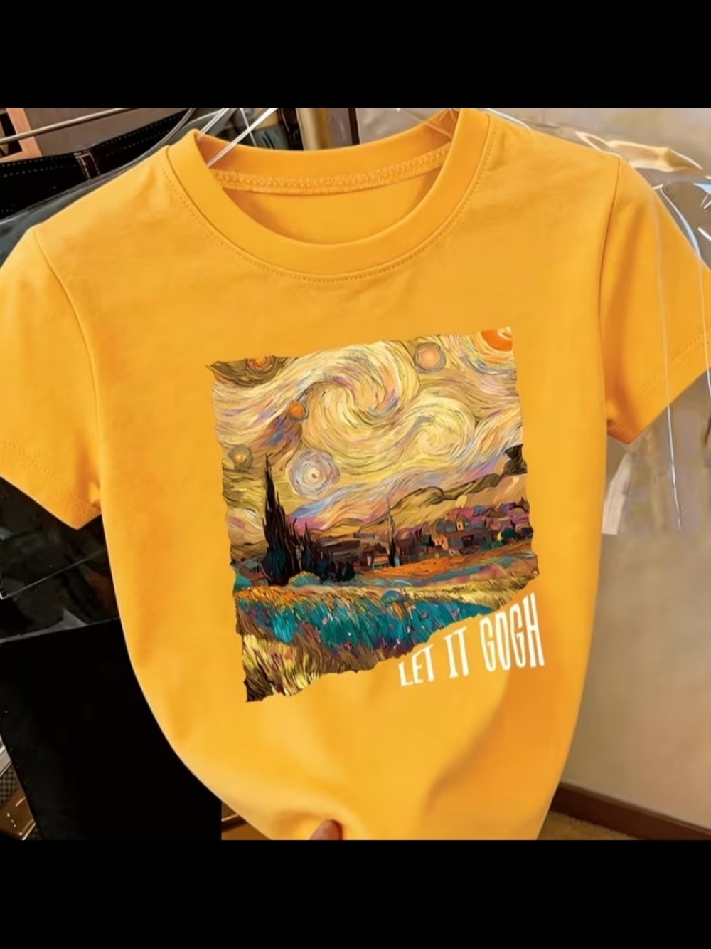Yellow 'Let It Gogh' Van Gogh Graphic Tee